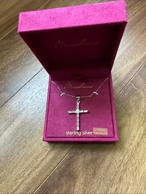 Sterling Silver Cross Necklace by — Silver